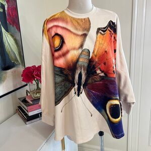 Molo Girls Butterfly Batwing Sleeve Marcella Sweatshirt Multicolor Large NWT